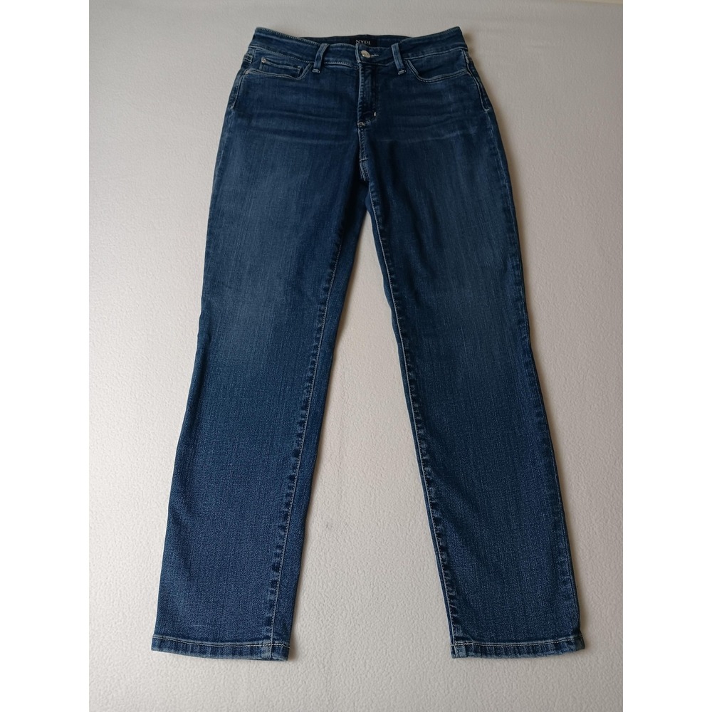 NYDJ Alina Convertible Ankle Jeans Womens 4 Blue Medium Wash Slim Shaping Denim
